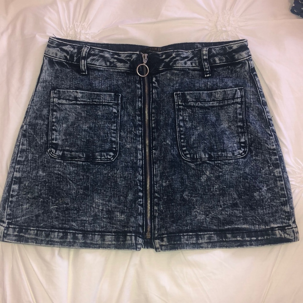 distressed style jean skirt from Forever 21